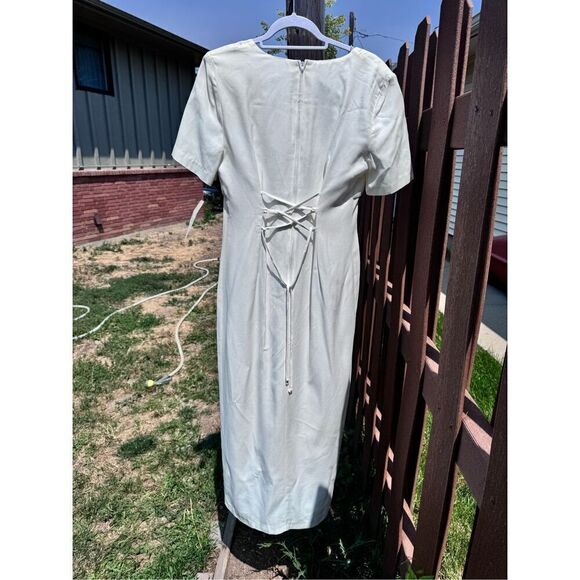 Vintage Sears dress BNWT size 7/8 Be Smart long satiny creamy - Picture 8 of 16